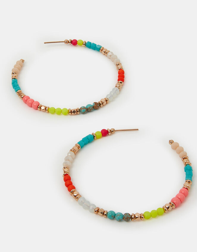 Beaded Hoop Earrings, , large