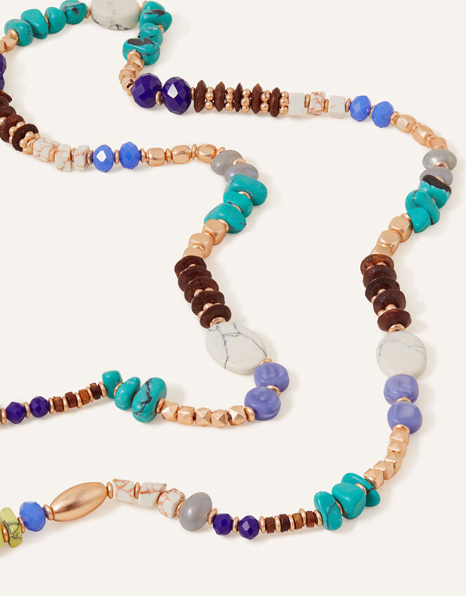 Long Mixed Stones Necklace, , large