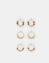 3-Pack Mini Beaded Hoop Earrings, , large