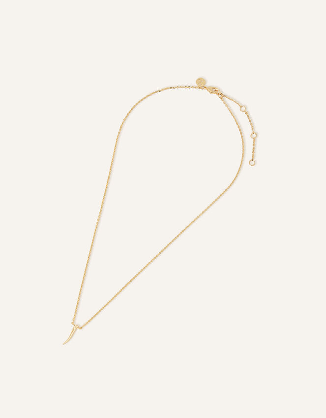 14ct Gold-Plated Arabic Initial Pendant Necklace - A (Alif), , large