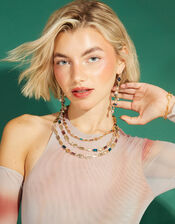 Layered Gem Mixed Stone Necklace, , large