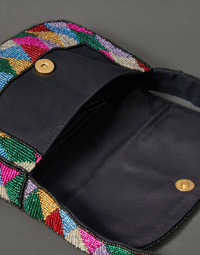 Harlequin Beaded Shoulder Bag, , large