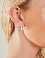 Textured Hoop Earrings 6 Pack, , large