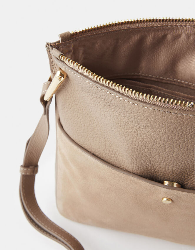 Alessie Leather Zip Messenger Bag, , large