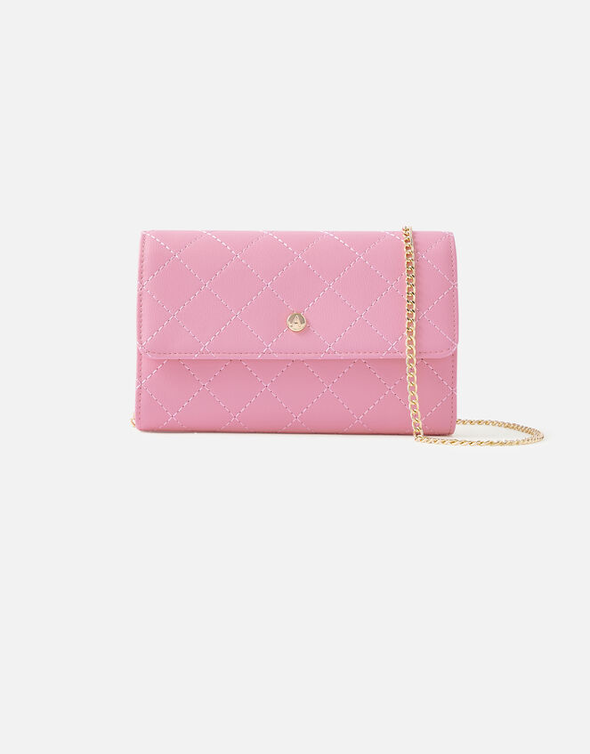 Quilted Mini Purse Bag, Pink (PINK), large