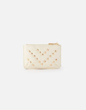 Quilt Studded Card Holder, Cream (CREAM), large