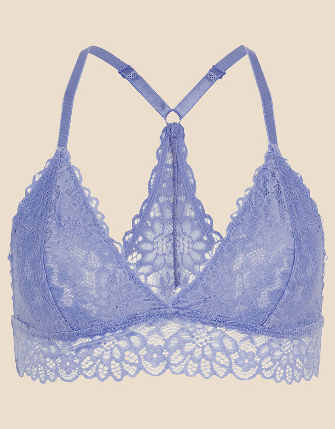 Lace Racerback Bralet, Blue (BLUE), large
