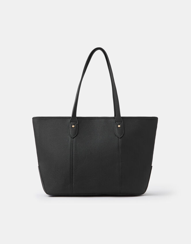 Plain Tote Bag, Black (BLACK), large