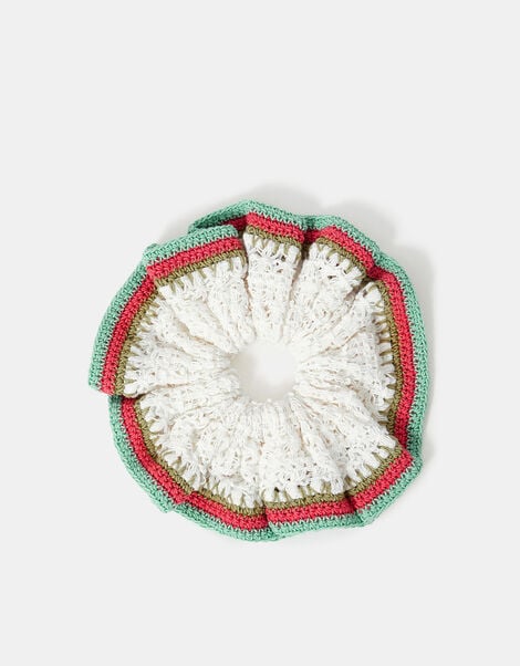 Stripe Crochet Hair Scrunchie, , large