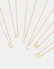 Stainless Steel Initial Pendant Necklace, Gold (GOLD), large