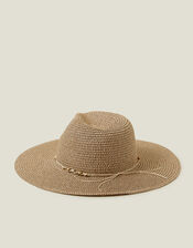 Beaded Trim Fedora, , large