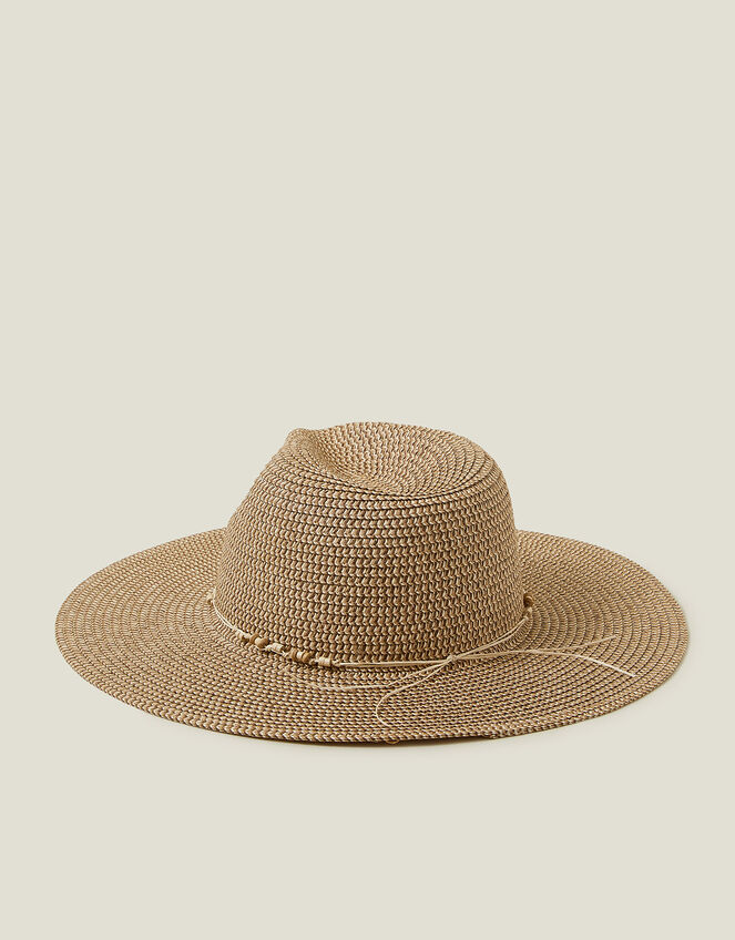 Beaded Trim Fedora, , large