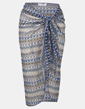 Sheer Zig-Zig Stitch Sarong, , large