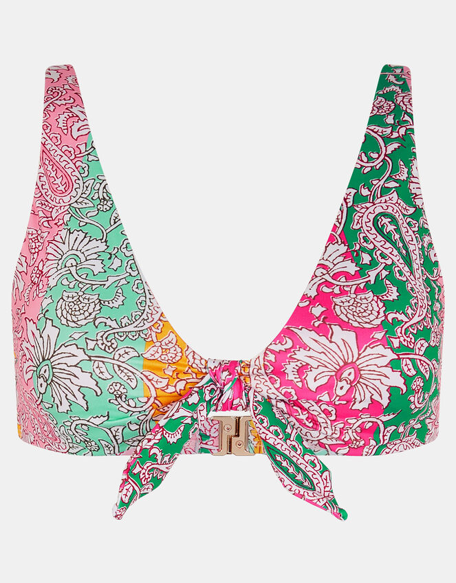 Paisley Print Tie Bikini Top, Multi (BRIGHTS MULTI), large
