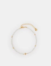 14ct Gold-Plated Beaded Star Anklet, , large