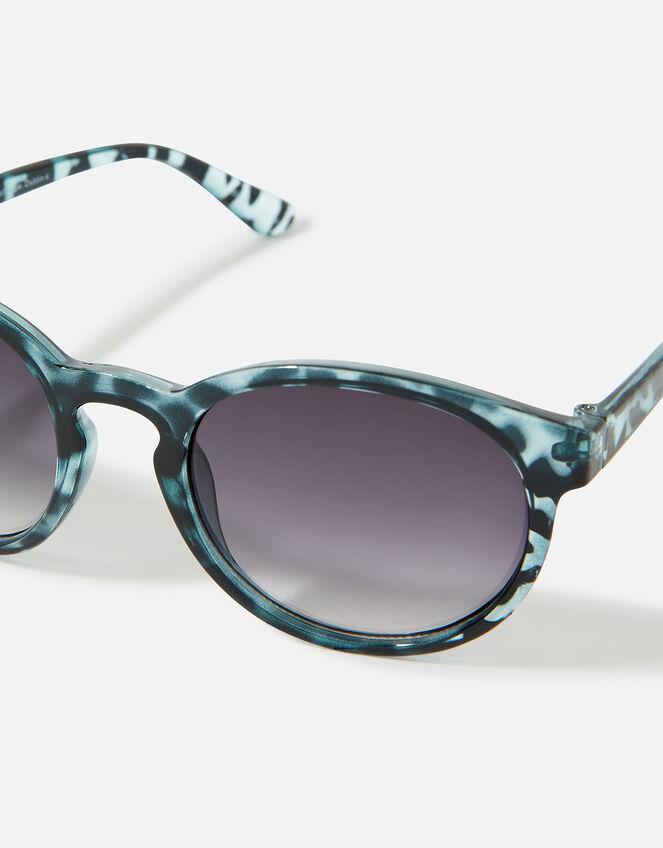 Classic Preppy Tortoiseshell Sunglasses, Blue (BLUE), large