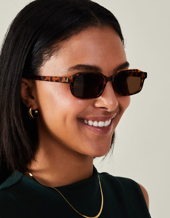 Mini Crystal Tortoiseshell Square Sunglasses, , large