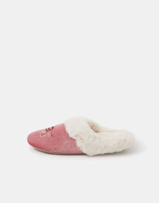 Sequin Sausage Dog Mule Slippers, Pink (PINK), large