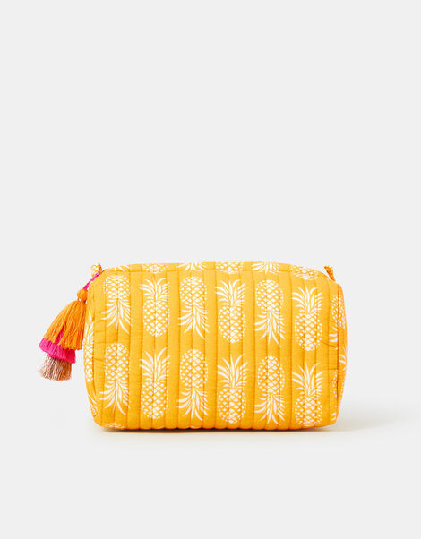 Quilted Pineapple Medium Make Up Bag, , large