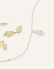 Sterling Silver Sparkle Mixed Stone Pendant Necklace, , large