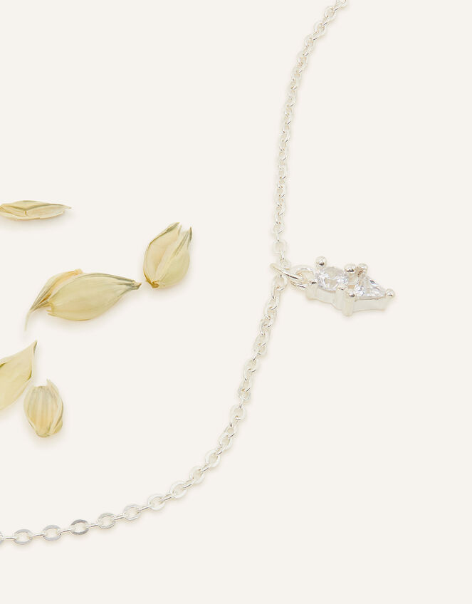 Sterling Silver Sparkle Mixed Stone Pendant Necklace, , large
