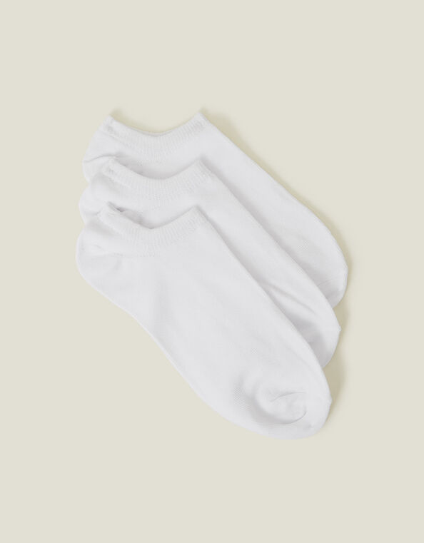 3-Pack Trainer Socks, White (WHITE), large