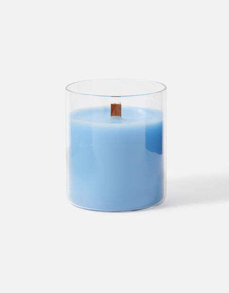 Wooden Wick Candle Jar Blue, Blue (BLUE), large