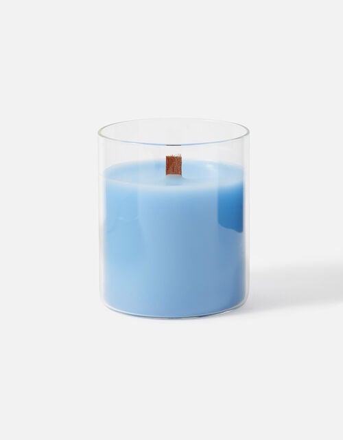 Wooden Wick Candle Jar, Blue (BLUE), large
