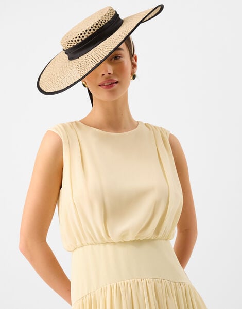 Woven Boater Fascinator, , large