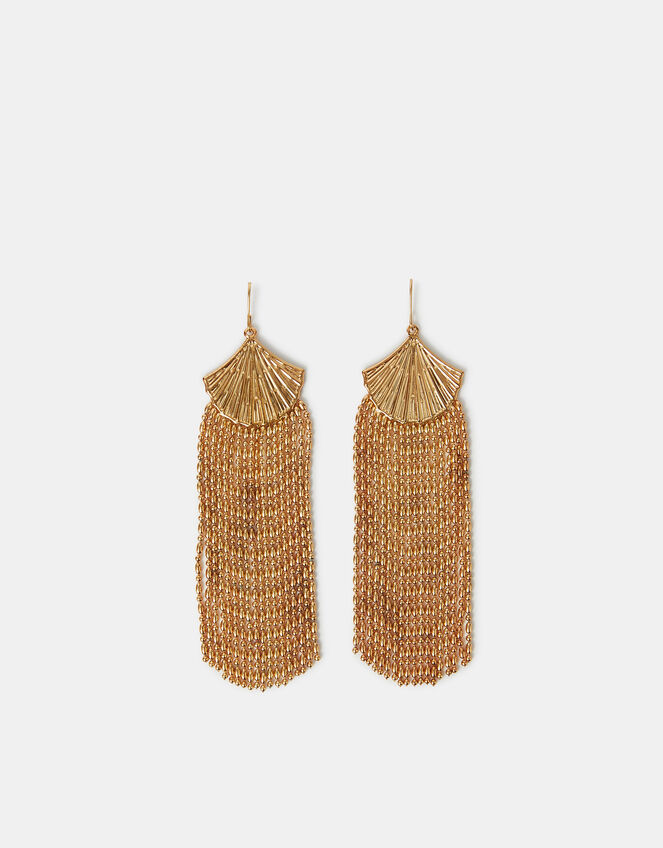 Fan Fringe Drop Earrings, , large