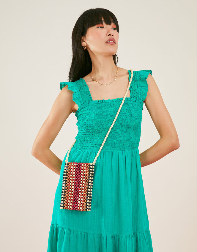 Wooden Beaded Phone Pouch, , large