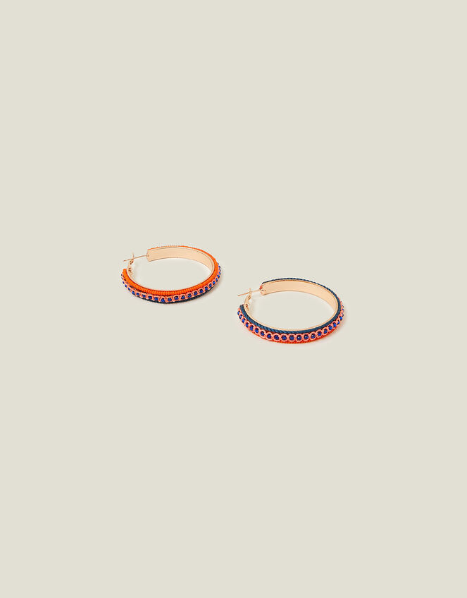 Facet Wrapped Bead Hoops, , large