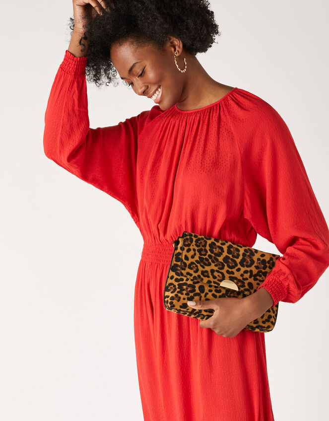 Leopard Wristlet Clutch Bag, , large