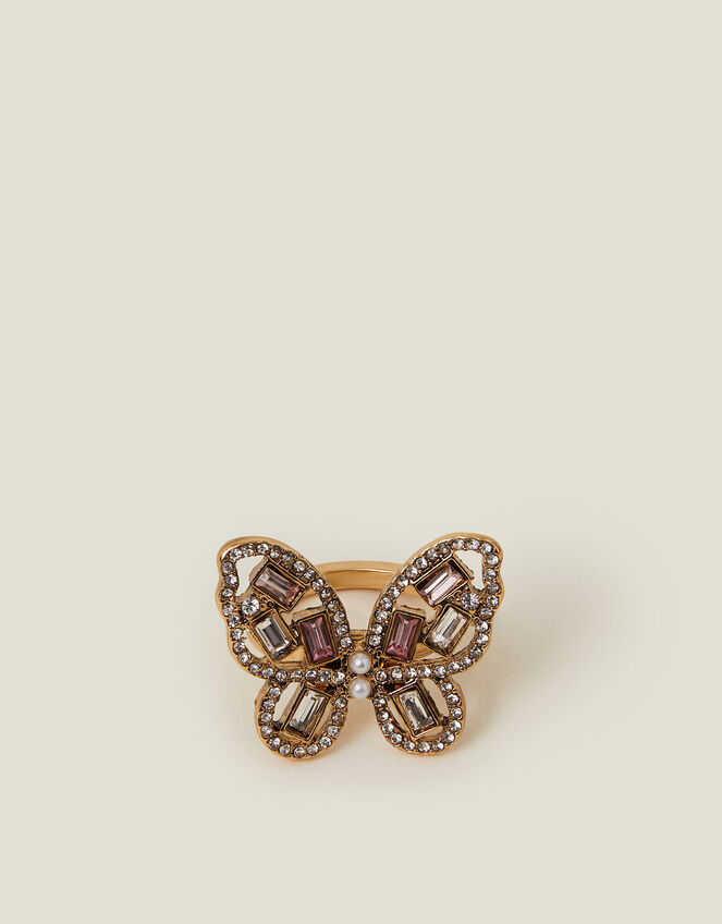 Sparkle Butterfly Ring, White (CRYSTAL), large