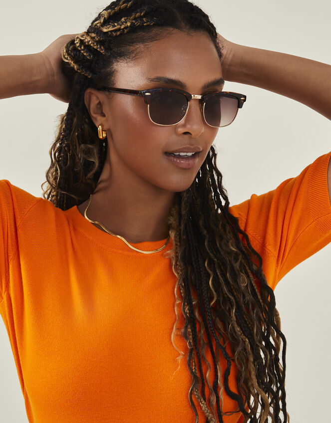 Classic Square Tortoiseshell Sunglasses, , large