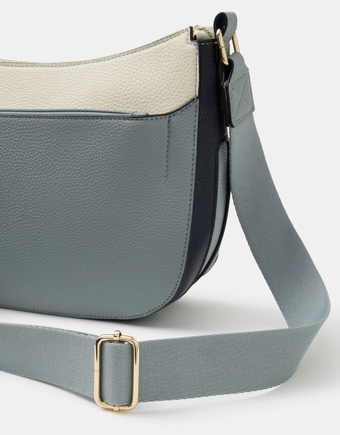 Colour Block Crossbody Bag, Blue (BLUE), large