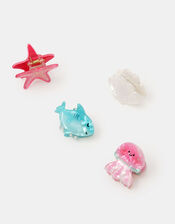 4-Pack Girls Mini Sea Life Claw Clips, , large