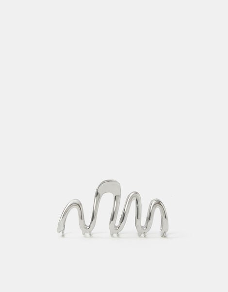 Metal Wave Claw Clip, Silver (SILVER), large