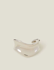 Platinum-Plated Stainless Steel Molten Cuff Bracelet, , large