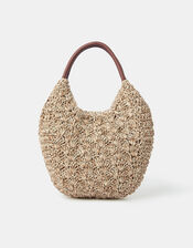 Raffia Scoop Shoulder Bag, , large
