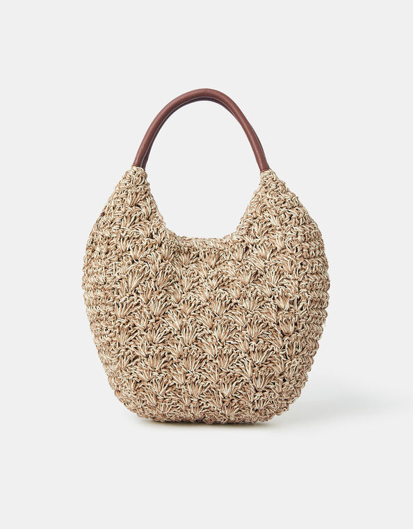 Raffia Scoop Shoulder Bag, , large