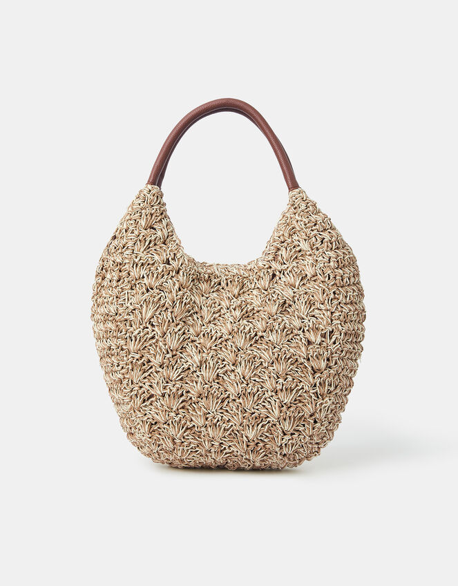 Raffia Scoop Shoulder Bag, , large