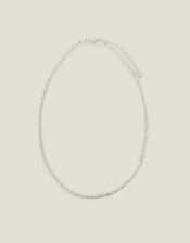 Sterling Silver-Plated Twist Chain Necklace, , large