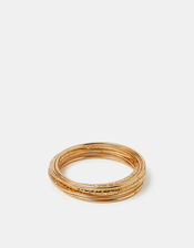 6-Pack Mixed Metal Bangles Gold, , large