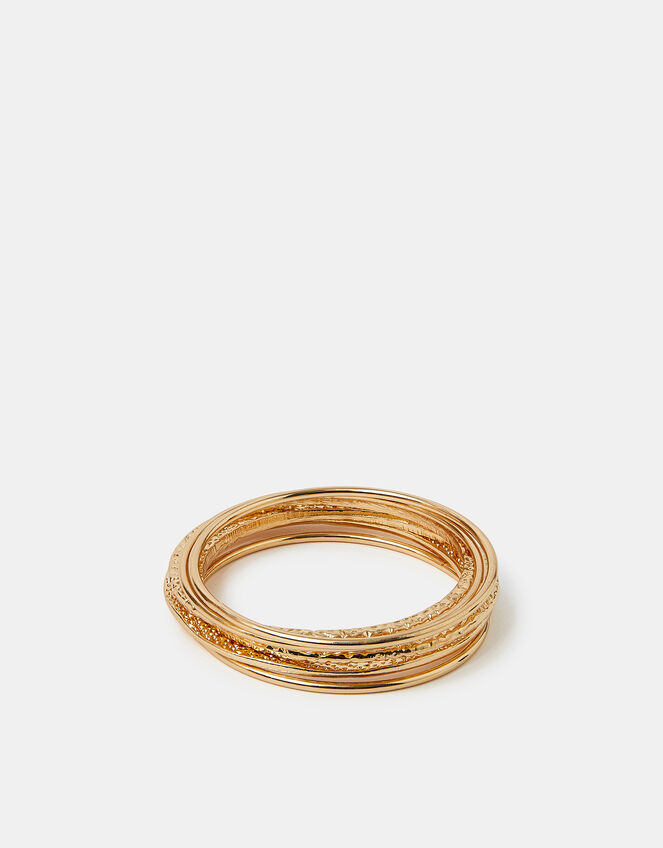 6-Pack Mixed Metal Bangles Gold, , large