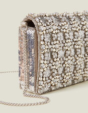 Hand Beaded Diamante Clutch Bag, , large
