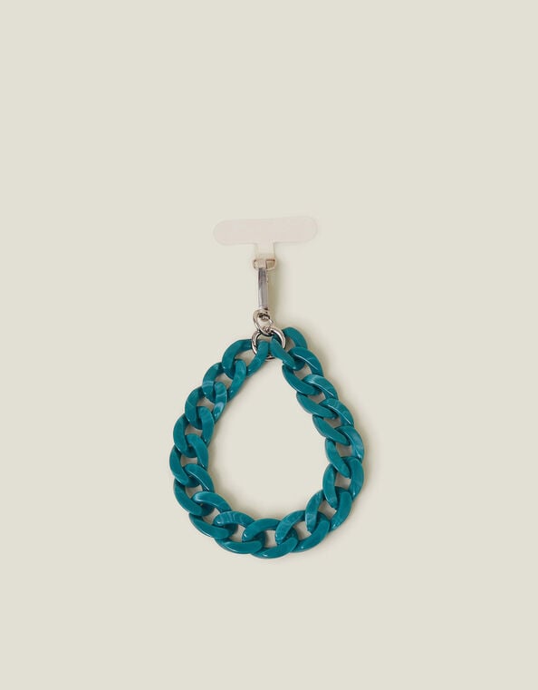 Resin Chain Wrist Phone Strap, Teal (TEAL), large