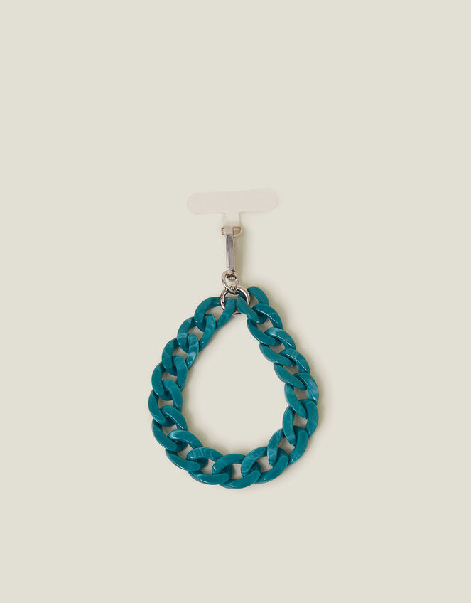 Resin Chain Wrist Phone Strap, Teal (TEAL), large