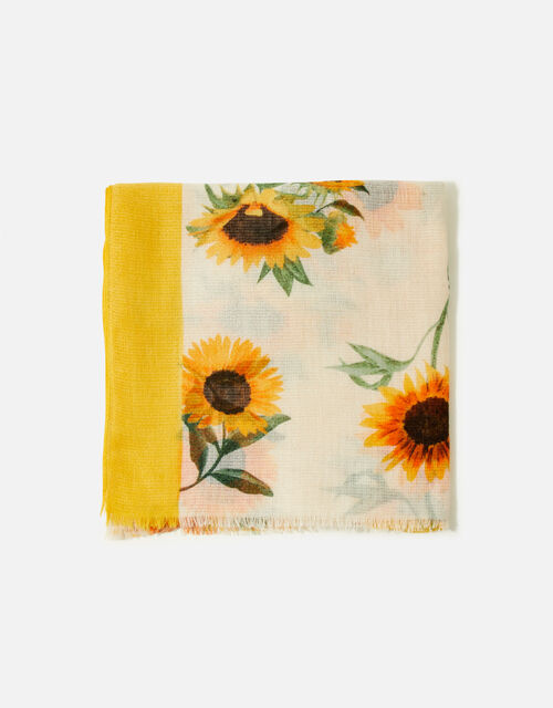 Sienna Sunflower Print Scarf, , large