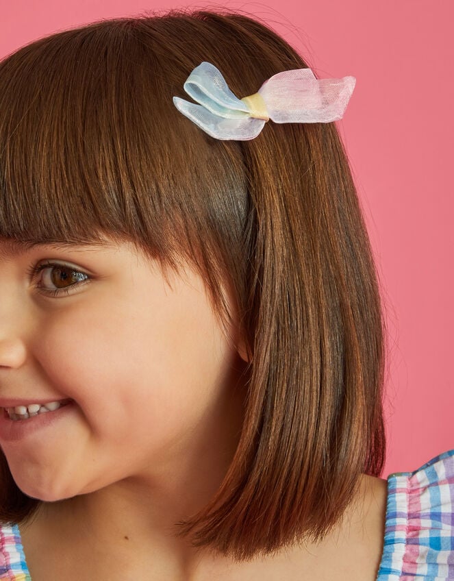 2-Pack Girls Ombre Bow Hair Clips, , large